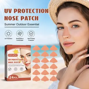 24PCS UV Protection Adhesive Nose Patches, Breathable Lightweight Outdoor Nose Shields for Summer Body Sunscreen & After Sun Care