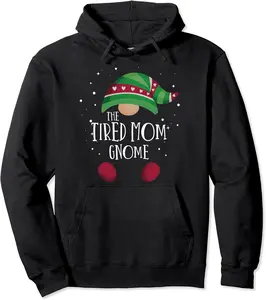 Tired Mom Gnome Matching Christmas PJs Family Pajamas Pullover Hoodie - Lydiagarcia Shop 47B09L6RWS5M