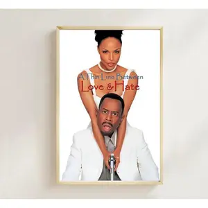 Vintage Movie Poster Print A Thin Line Between Love and Hate - Room Decor Wall Art for Film Fan Collection Unframed