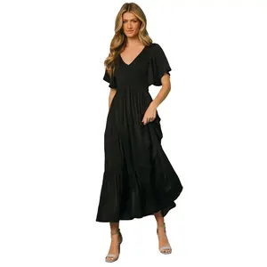 Lovell Smocked Midi Dress | Black