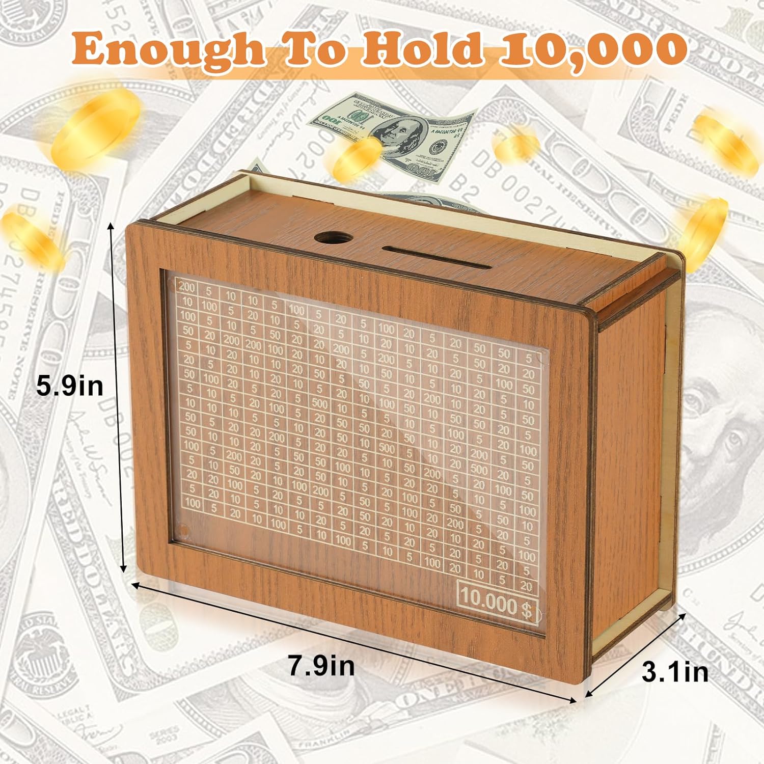 10000 Savings Challenge Box, Money Saver Box 10k Smash, Wooden Digital Save Piggy Bank for Adults Kids, Cash Vault Wooden Savings 10,000 Dollar, Caja De Ahorros, Cashbox Kakeibo 10000 Savings Challenge Box, Money Saver Box 10k Smash, Wooden Digital Save Piggy Bank for Adults Kids, Cash Vault Wooden Savings 10,000 Dollar, Caja De Ahorros, Cashbox Kakeibo