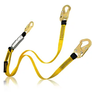 KwikSafety DOUBLE LEG TAIPAN Flat 6’ Safety Lanyard with External Shock Absorber Fall Protection Device ANSI OSHA - Model No.: KS7706