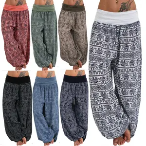 Summer Trendy Women's Loose Printed Wide-Leg Pants, Women's Casual Long Pants, Harem Pants,summervibes