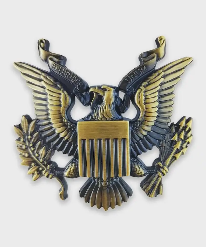 United States Military US Army Metal Car Emblem Sticker Decal (Bronze)