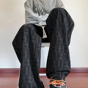 Men’s corduroy straight-leg casual pants for spring and autumn — trendy, versatile streetwear style with a sporty feel