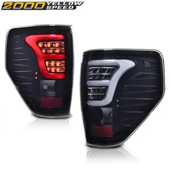 Smoked/Black Rear LED Tail Light Brake Parking Lamps Lens for Ford F150 09-14, LED Lights, Show Use, Bulbs Not Included