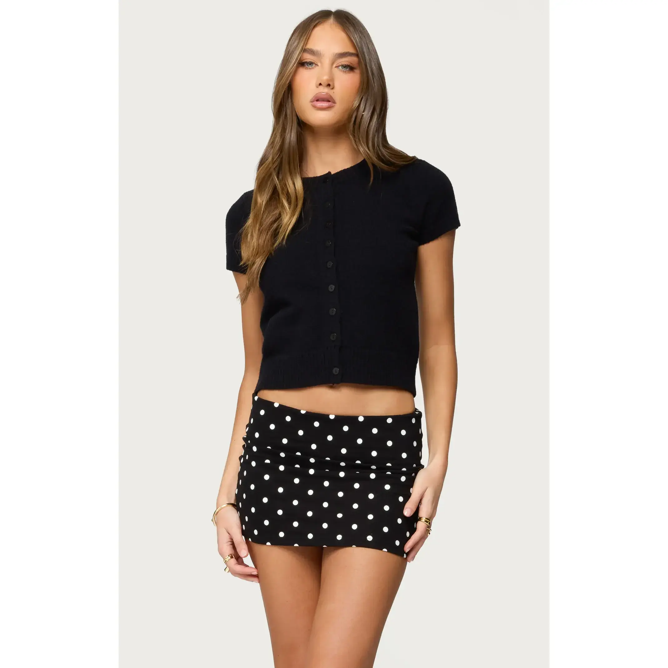 Edikted Women's Coreen Button Up Knit Top