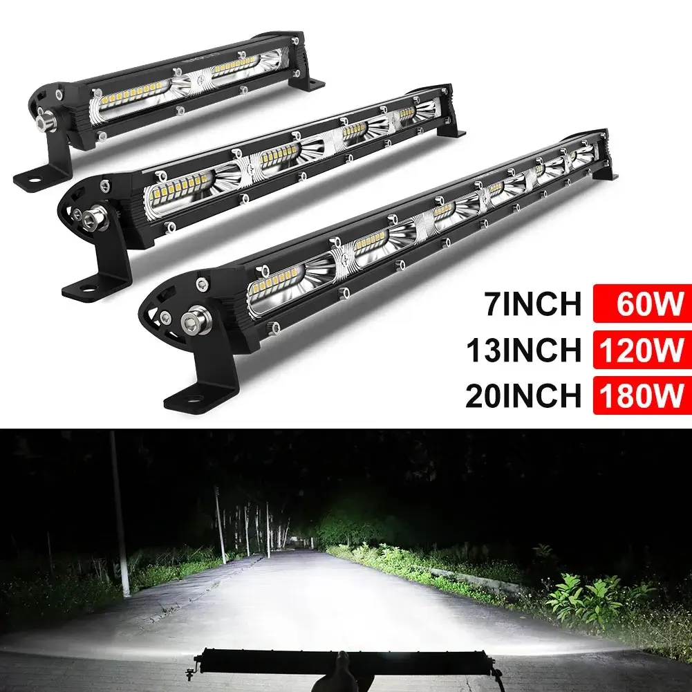 Multi-LED Flood Light Bar, 7/14/20 Inch Ultra Thin Design, Super Bright off Road Driving Lights for Truck Suv Pickup, Waterproof 12V 24v Work Light, Light Bar Car, LED Light Bars, Light Bars for Trucks, Offroad Car Lighting