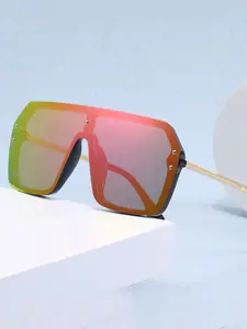 Unisex Vintage Fashionable All-match One-piece Lenses Sunglasses (1 Pair), Trendy Casual Sunglasses for Everyday Use, Fashion Accessories for Outdoor Activities