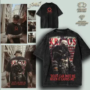 Retro Limited Vintage Kratos - God Of War Game GOTY Oversized Game Clothes Acid Washed Lightweight Cotton TSHIRT, Gift For Game Fan, men gifts