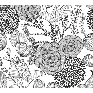 Black Secret Garden Peel & Stick Wallpaper