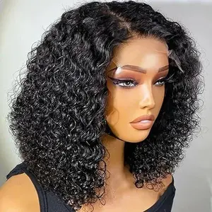 180 Density Glueless Short Bob Wig Deep Wave Lace Front Bob Wigs Human Hair 13x4 Glueless Bob Wig Human Hair Ready To Wear