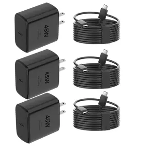 45W Super Fast Charging Type-C Phone Charger Adapter with 6.6 Ft Type-C Data Cable for Galaxy S25/S25 Ultra/S25+/S24 Ultra/S24/S24+/S23 Ultra/S23/S22/S20/S21/Note 10, Galaxy Tab