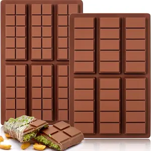 Chocolate Bar Molds Silicone Snap Deep Moulds for Filling Dubai Wax Candy Energy Protein Bars, Food Grade Non stick Home DIY Handmade Gifts, Silicone Baking Mold