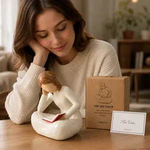 A Lifelong Love of Learning,Reading Thinker Statue Book Lover Gifts for Women Readers, Graduates, Students, Teachers, or to Celebrate Special Accomplishments,Bookshelf Decor Aesthetic Sculpture Home Decor for Shelves Desk Office Living Room