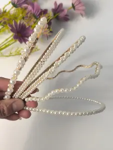 Faux Pearl Decorated Hair Hoop, 5 Counts Elegant Hair Accessories for Women & Girls, Minimalist Headwear Suitable for Thick Hair Hairstyles Ideas