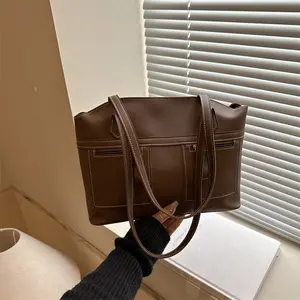 Women's Solid Color Crossbody Bag, 2026 New Fashion Shoulder Bag, Versatile Commuter Large Capacity Tote Bag, Ideal Gift for Mom and Friends