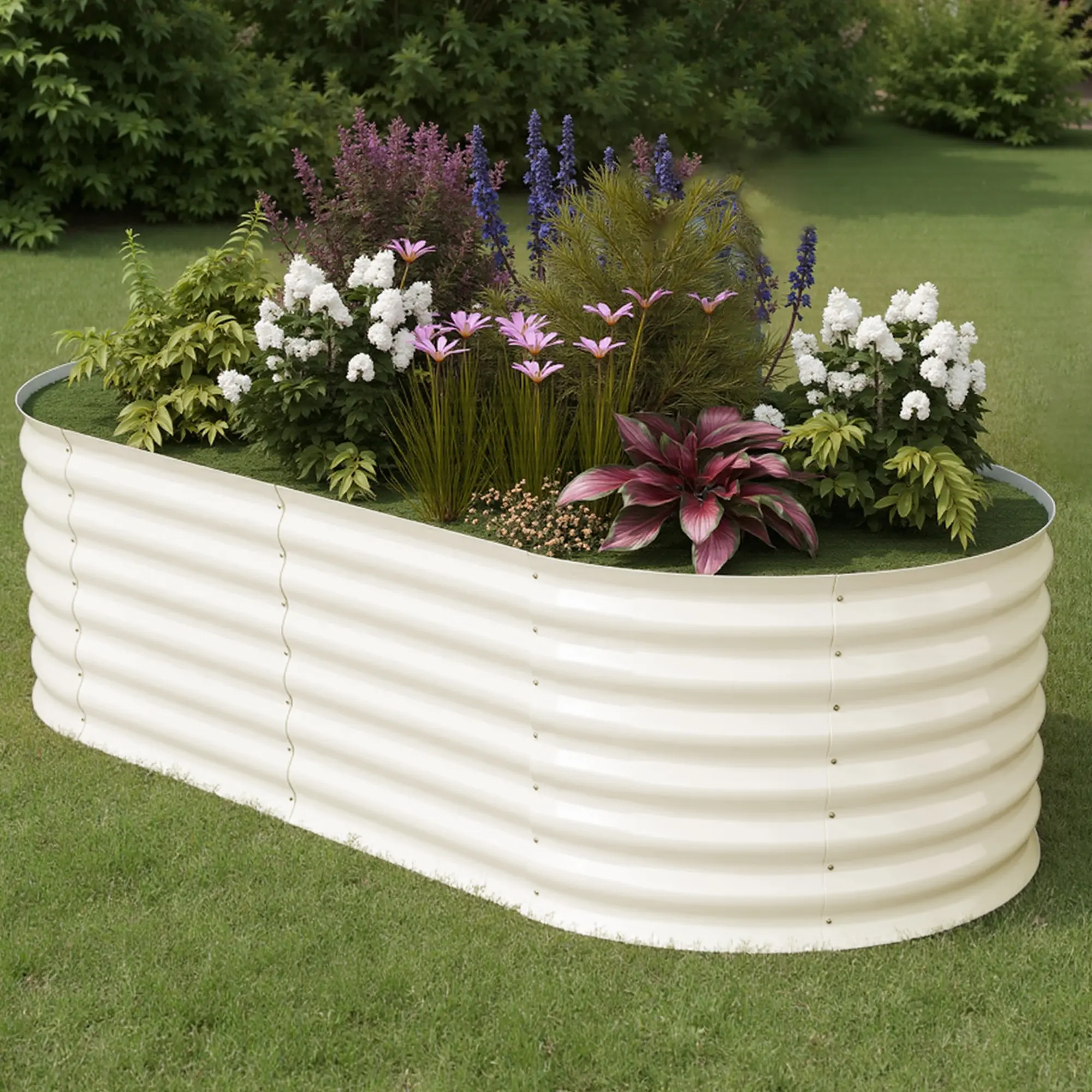 Galvanized Raised Garden Beds, Rust-Resistant Planter Box for Vegetables and Flowers, Easy Assembly Durable Raised Beds for Outdoor Plants