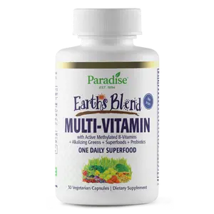 Paradise Herbs Earth's Blend, Multivitamin, No Iron, Contains Methylated Vitamins + ORAC Energy Greens, 30 Vegetarian Capsules Dietary Supplement