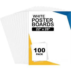 Poster Board, White Poster Paper 22x28, Poster Board, Poster Board Bulk, Large Poster Board, School Supplies, 100 Pack (White, 22 x 28)