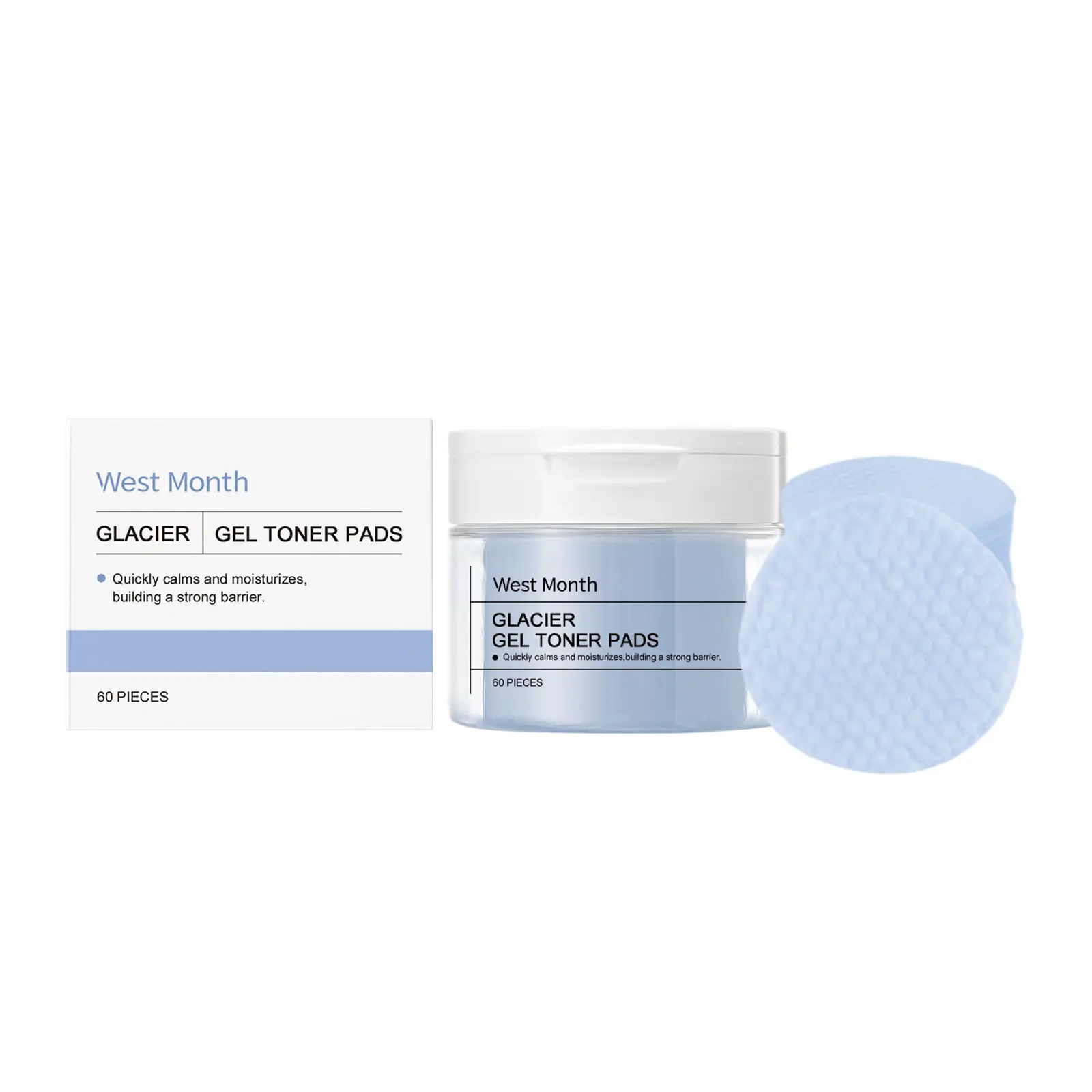 West&Month Glacier Water Soothing Pad Gently Repair Moisturizing Soothing Brightening And Nourishing Skin Shims