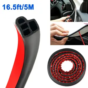 16.5FT Car Door Seal Strip – Self-Adhesive Rubber Weather Stripping, Noise Reduction & Waterproof, Dustproof & Sound Insulation, Easy Trim-to-Fit for Car Trunk Hood,Car Accessories