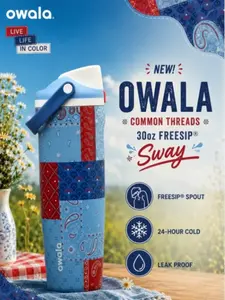 Owala Common Threads 30oz FreeSip Sway Insulated Water Bottle Leak Proof Stainless Steel Camping Hiking Travel Hydration Cup