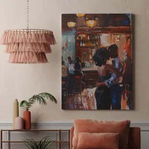 Oil art painting , Love art, Black King and Queen, Man and woman, African Painting, Vintage Black Girl Print, Art print, Black couple