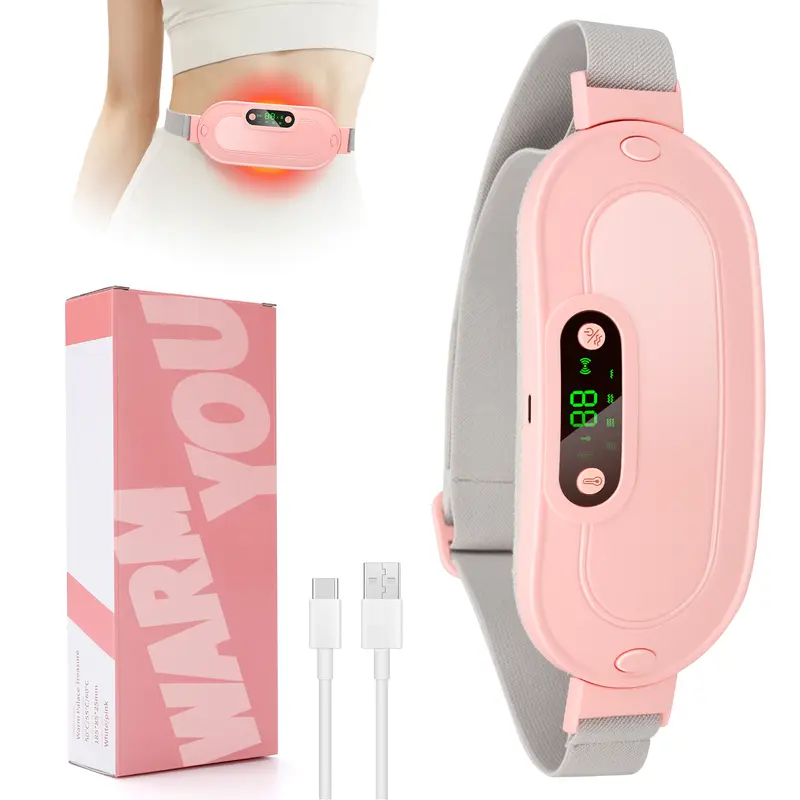 Heating Pads, Period Cramp Massager Portable Cordless Heating Pad,Electric Belly Wrap Belt with 3 Heat Levels and 4 Massage Modes for Back Pain Relief ，Warm Gifts for Women