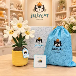 Jellycat Amuseables Daisy Flower Pot Plush Toy, Authentic Soft Smiling Stuffed Flower, Gift Box & Dust Bag Included, Cute Gift for Women