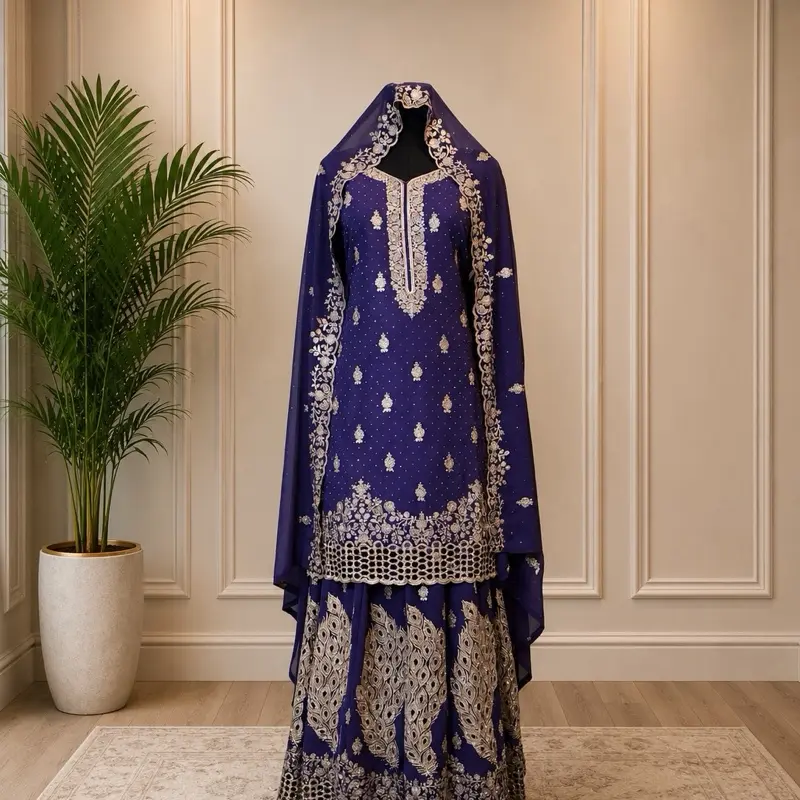 Readymade Embroidery Lehenga,Dupatta: NEW Designer Party Wear Look Collection : Heavy Fandy Silk