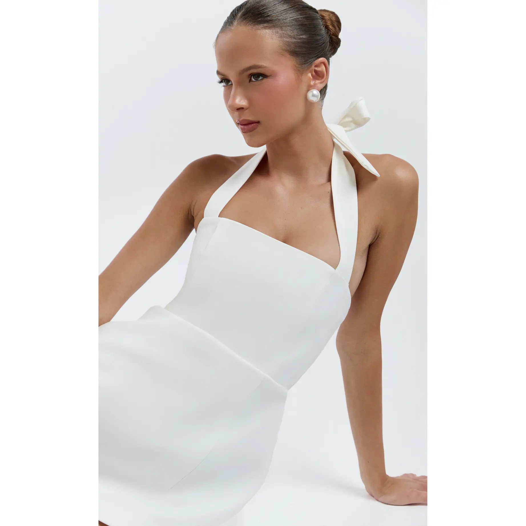 Dante Mini Dress - Halter Neck Tie Tulip Skirt Dress in Off White - TikTok Shop Dante Mini Dress - Halter Neck Tie Tulip Skirt Dress in Off White - TikTok Shop