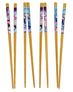 Hatsune Miku Chopsticks Virtual Pop Star Designs Reusable Bamboo Set, 4-Pack