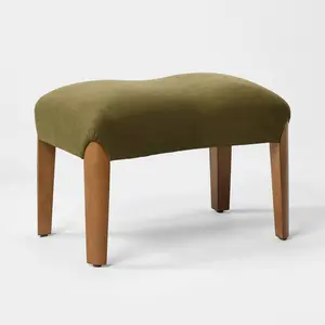 Wood Leg Ottoman Green (KD) - Threshold designed with Studio McGee