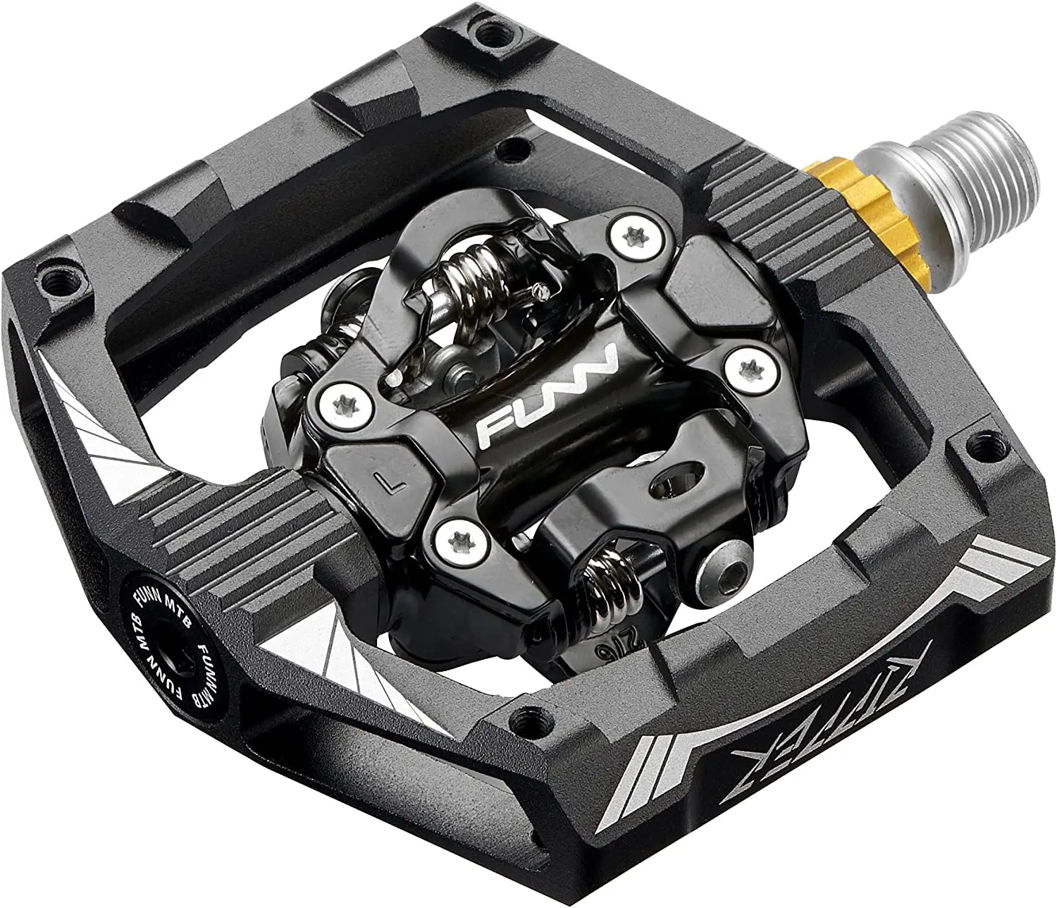 Funn Ripper Mountain Bike Clipless Pedals, Rocker Clip/Spring-Loaded Clip-In Mechanism, Compatible with SPD Cleats, 9/16" Crmo Axle Bicycle Pedals for Mtb/Gravel Cycling FUNN