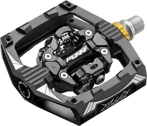 Funn Ripper Mountain Bike Clipless Pedals, Rocker Clip/Spring-Loaded Clip-In Mechanism, Compatible with SPD Cleats, 9/16" Crmo Axle Bicycle Pedals for Mtb/Gravel Cycling FUNN