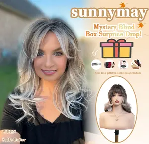 sunnymay 16 Inches Mid-Length Layered Women Fashion Synthetic Wig WREN SoHo Butter Blonde Highlight Synthetic Lace Wig glueless wigs deep wave wigs headband wigs chocolate brown wig wigs for women