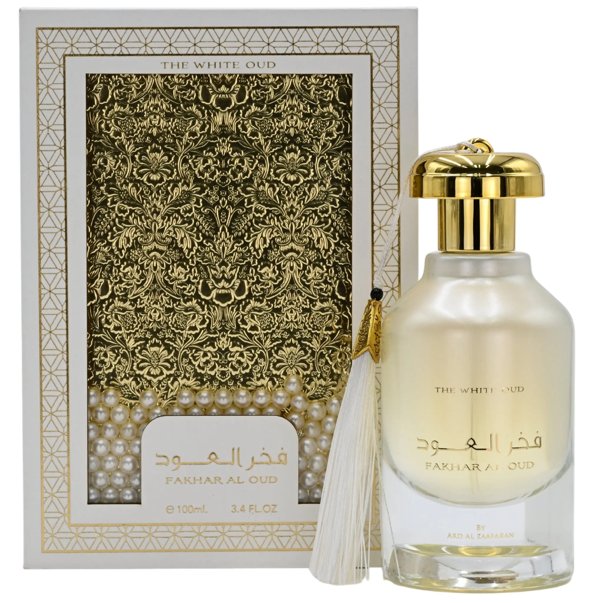Ard Al Zaafaran Fakhar Al Oud The White Oud Unisex EDP - 3.4oz, Warm Sweet & Spicy Woody Enchanting Premium Arabian Aromatic Traditional Fragrance, New in Box, Enchanting Fragrance, Premium Arabian Fragrance