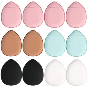 Finger Puff, 12 Pcs Mini Makeup Puff,Suitable For Foundation, Concealer, Eye Shadow,Beauty Makeup Tools (5 Color 1 Set)