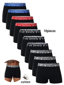 10pcs pack Cotton Black Boxer Shorts Men Brand Underwear Soft Breathable Fashion Male Underpants for Men Homme Boxershorts Pantie Hight Quality Sports and leisure family