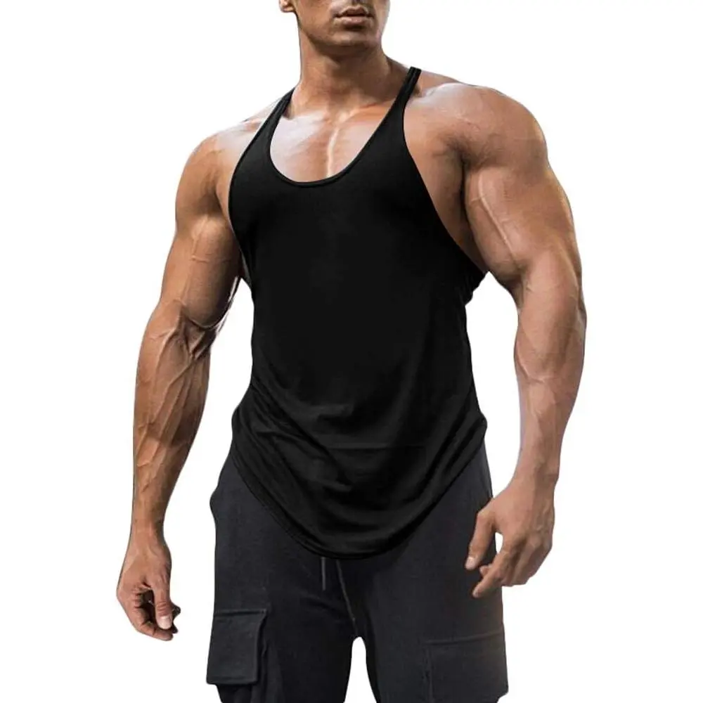 sportsEsobo Mens Tank Tops Dry Fit Muscle Stringer Workout Sleeveless Gym Shirts| Y-Back Muscle Tank,Bodybuilding Training,Athletic Sleeveless Tops,Spring&Summer Activewear