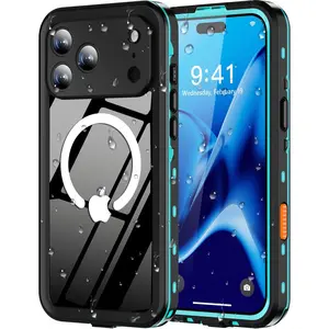 Magnetic for iPhone 17 Pro Case - IP68 Waterproof, Built in Lens &Screen Protector, 12FT Military Drop Proof, Dust Proof, Full Body Protection Shockproof Phone Cover Turquoise