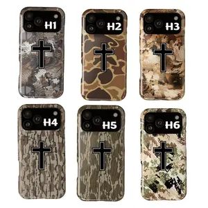 Christian Cross Camo Bottomland Old School Tough Phone Case for iphone 17 16 15 14 13 12 11