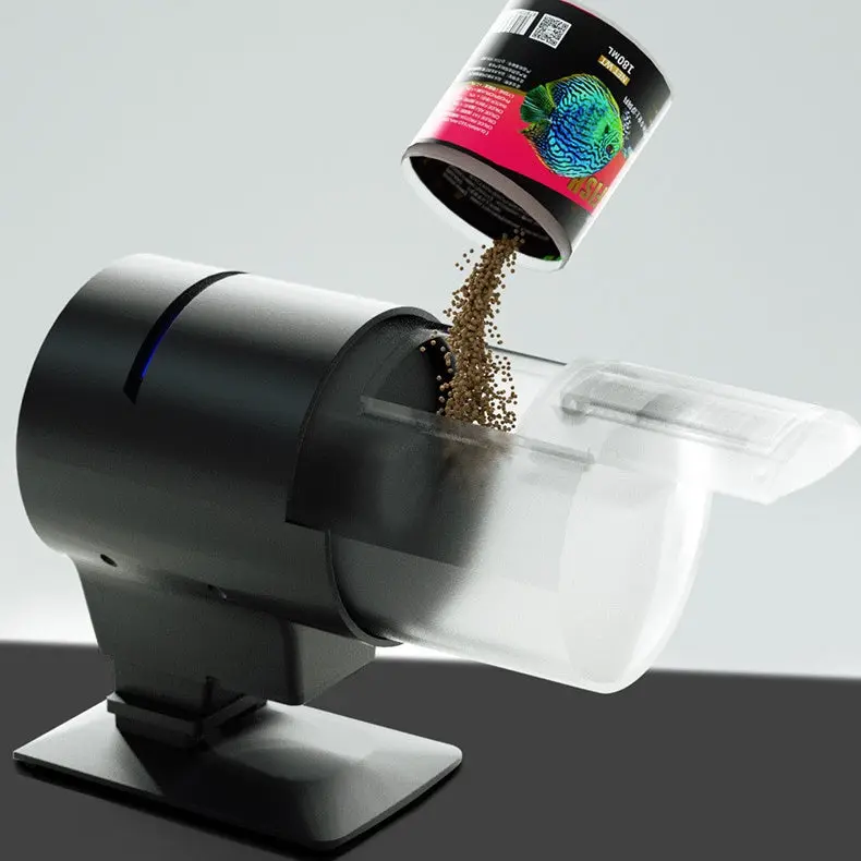 Automatic Fish Food Dispenser - Smart Matte Black Timer