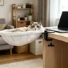 Clip-On Plain Desktop Hammock - Sturdy Nest, Space-Saver Cat Furniture, Climbing Tree, cozy cat bed,Office Work Companion for Large Cats