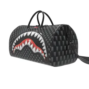 SPRAYGROUND SHARKS IN PARIS BALLOON  BLACK LARGE DUFFLE BAG