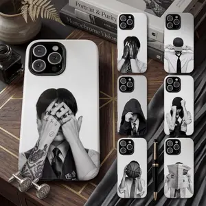 Vintage Kpop Music Phone Case, Retro Black & White Aesthetic Case