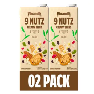 9 Nutz Creamy Blend |     2 |     Oat Almond Walnut + Whole Soy Beans, Plant Based Milk, 33.8 Fl Oz Each, Light Sweet, Shelf Stable Lactose Free, Dairy Free, Glyphosate Free
