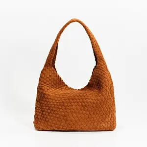Calliope Carry All Plushy Suede Woven Hobo - From YNYG New York Large Capacity