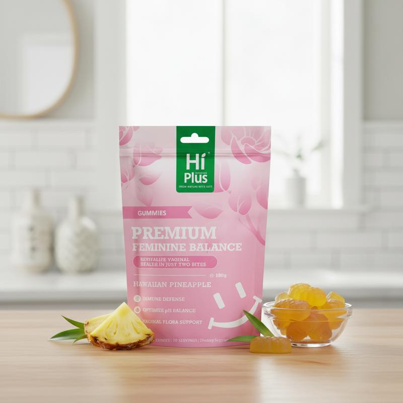 HiPlus Daily Feminine Care Supplement - Pineapple Balance Gummies for Women Intimate & Immune Support